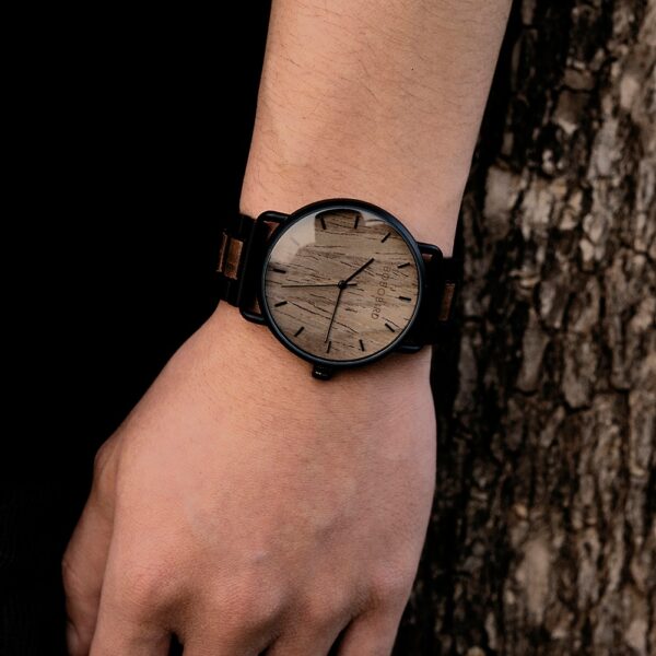 Zebra Wood Simple Ultra-thin Quartz Watch 4