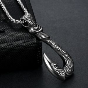 Tribal Fish Hook Pendant Necklace