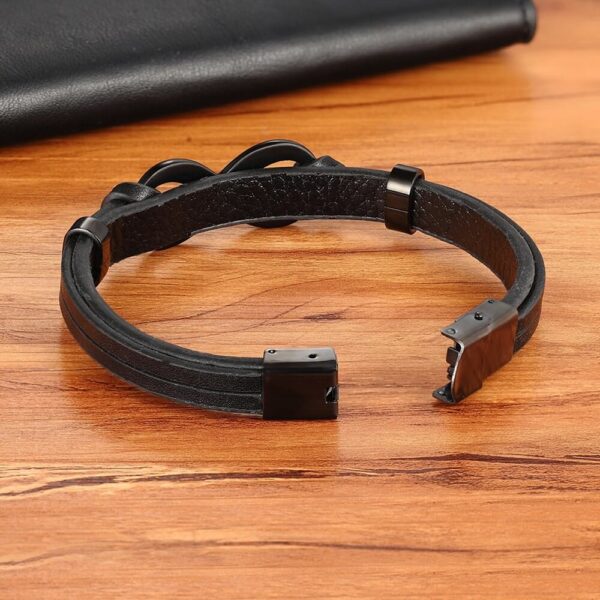 Men's Infinity Stainless Steel Leather Bracelets