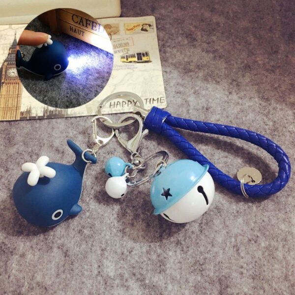 Trendy Little Whale Doll Braided Leather Cord Keychain 5