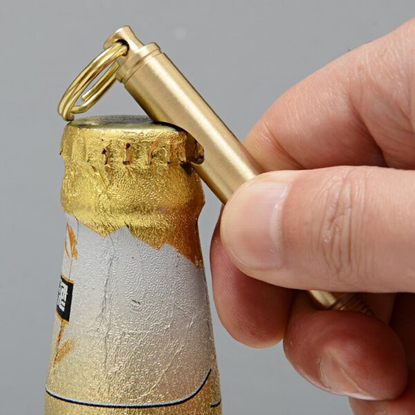 Brass Knife in Bullet Bottle Opener Keychain 2