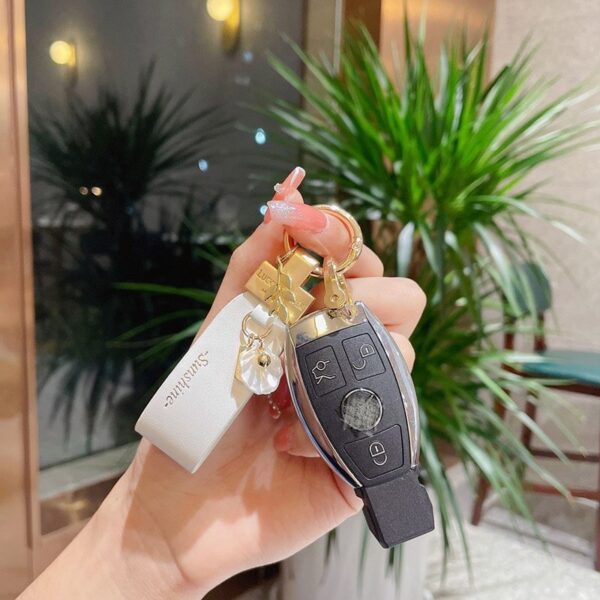 Leather Car Lucky Forever Keychain Key Ring Car Key Holder 2