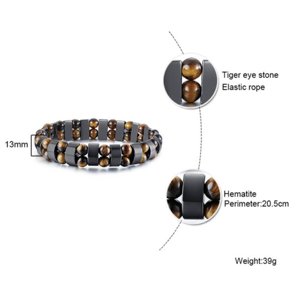 Double Hematite Tiger Eye Energy Stone Bracelet 2