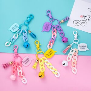 Cute Bell Tassel Key Chain English Letter Acrylic Keychain