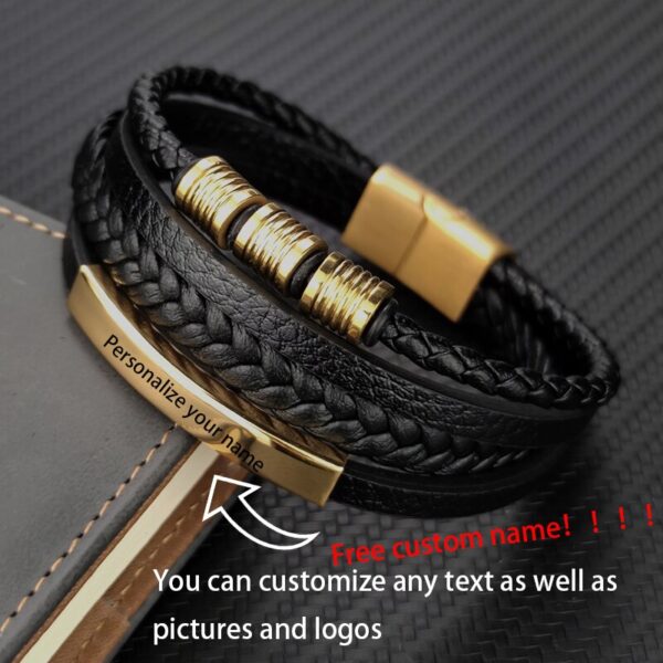 Multi-layer Genuine Leather Bracelet Charm Magnetic Clasp 4