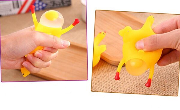 Squishy Chicken and Egg Toy Stress Relief Laying Egg Keychain 5