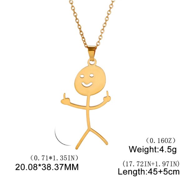 Funny Doodle Stickman Necklace Size