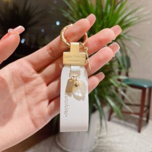 Leather Car Lucky Forever Keychain Key Ring Car Key Holder