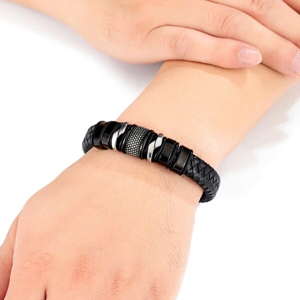 Classic Braided Rope Wrap Leather Bracelet for Men 4