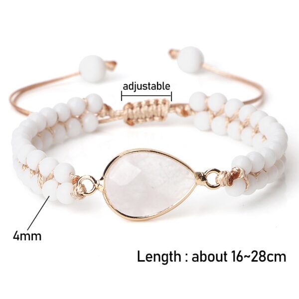 Adjustable Natural Stone Wrap Charm Bracelet Size