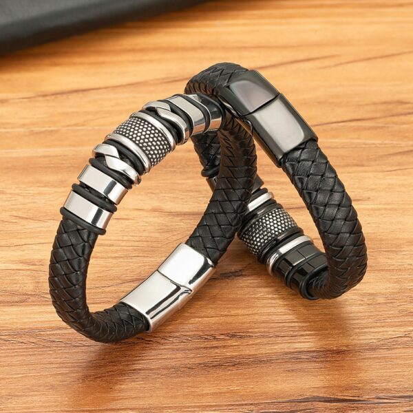 Classic Braided Rope Wrap Leather Bracelet for Men 3