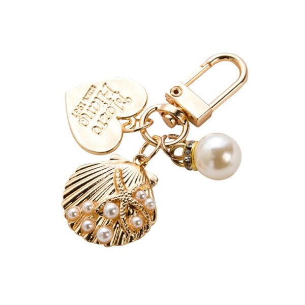 Unique Heart Keychain Shell Conch Pearl Accessories 6