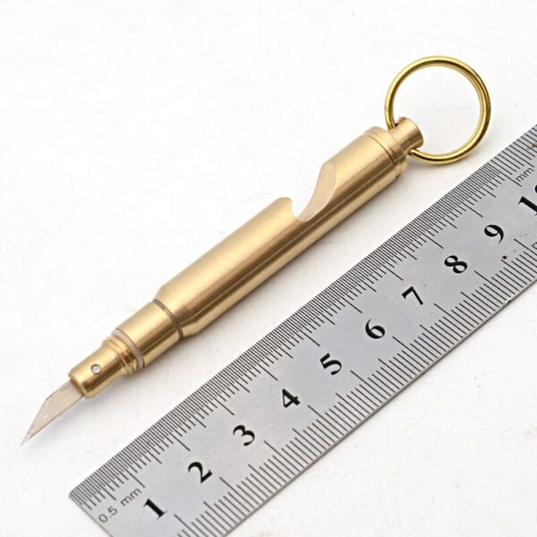 Brass Knife in Bullet Bottle Opener Keychain 5