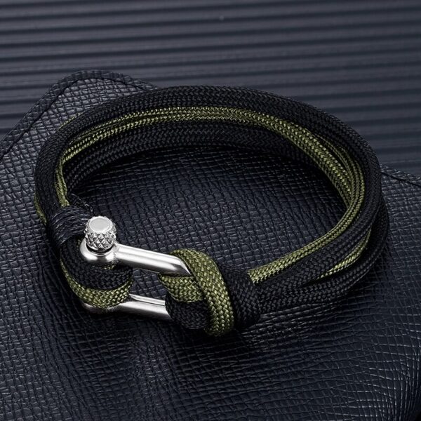 Paracord Shackle Bracelet Outdoor Style Men's Jewelry 2