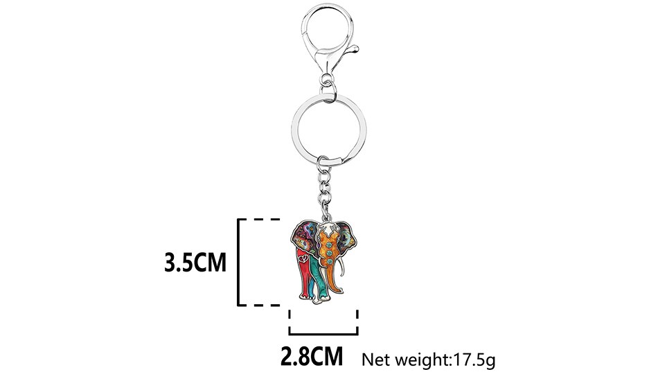 Unique Enamel Africa Elephant Keychain Jungle Key Chain