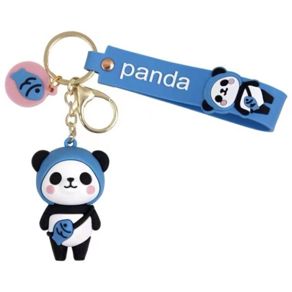 Cute Panda Keychain Fruit Red Key Ring Pendant 1