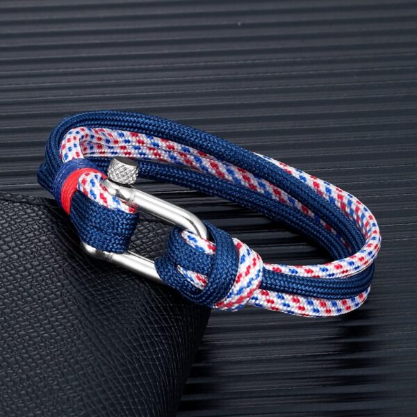 Paracord Shackle Bracelet Outdoor Style Men's Jewelry