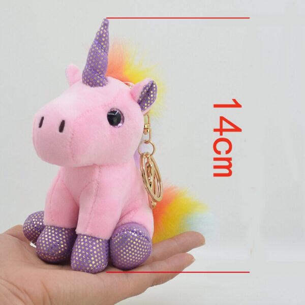 Unicorn Doll Plush Rainbow Keychain 1