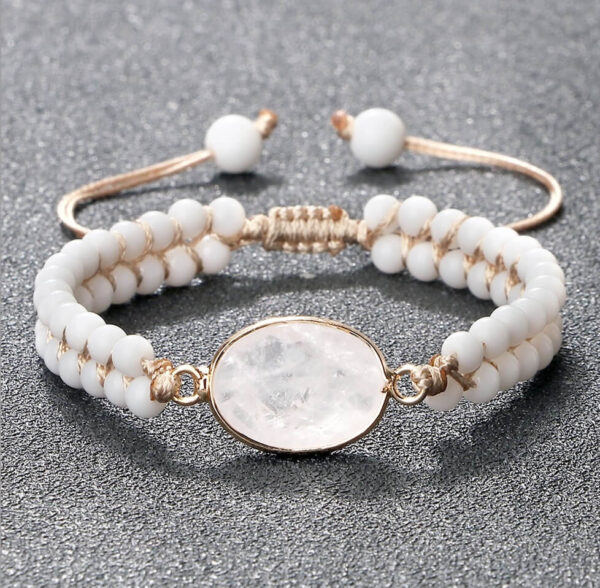 Adjustable Natural Stone Wrap Charm Bracelet