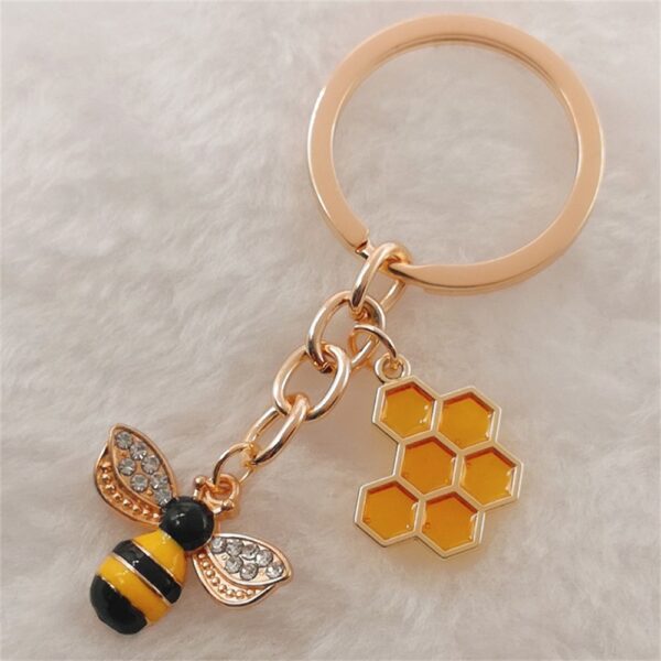 Cute Honey Bee Keychain Animal Key Ring for Car Bag Decor 1