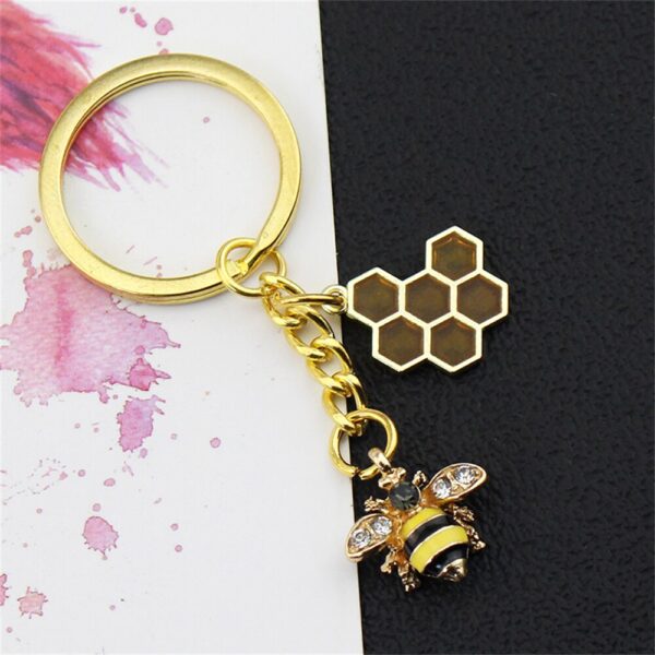 Cute Honey Bee Keychain Animal Key Ring for Car Bag Decor 2