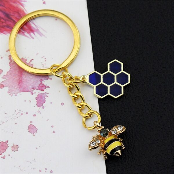 Cute Honey Bee Keychain Animal Key Ring for Car Bag Decor 3