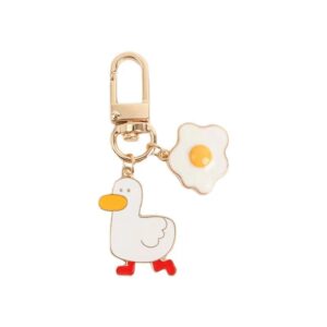 Cute Duck Chicken Fried Egg Keychain Bag Pendant Charm