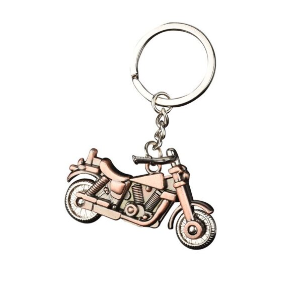 Antique Finish Bronze Motorcycle Keychain 5