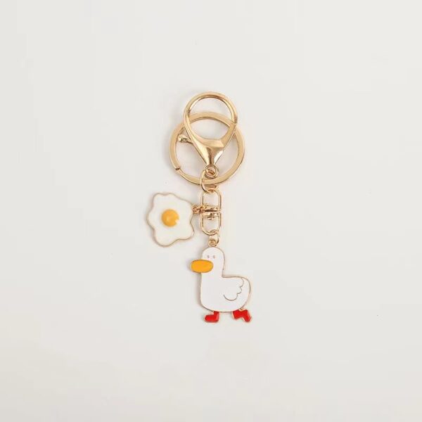 Cute Duck Chicken Fried Egg Keychain Bag Pendant Charm 2