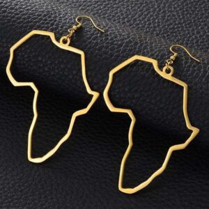 Large African Map Big Earrings Exaggerate