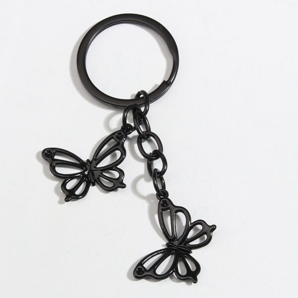 Black Butterfly Charm Keychain