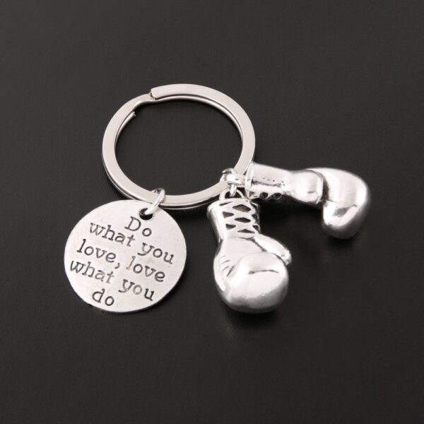 Motivational Quote Boxing Gloves Keychain