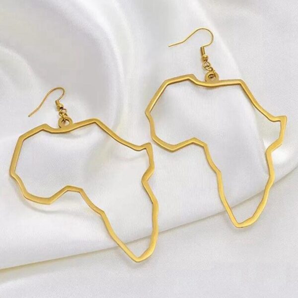 Large African Map Big Earrings Exaggerate 1