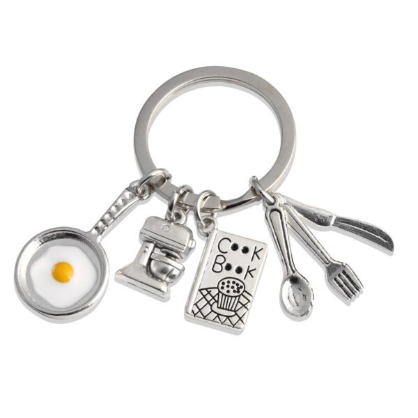 Cooking Keychain Kitchen Chef Key Ring Set 4