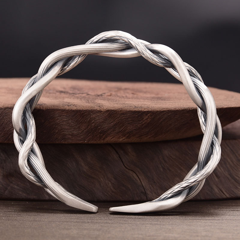 Triple Cable Strand Cuff Bracelet