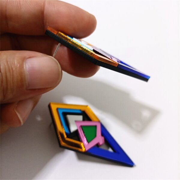 Geometric Multicolor Stud Earrings 4