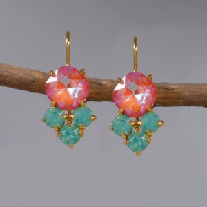 Cute Rainbow Crystal Dangle Earrings