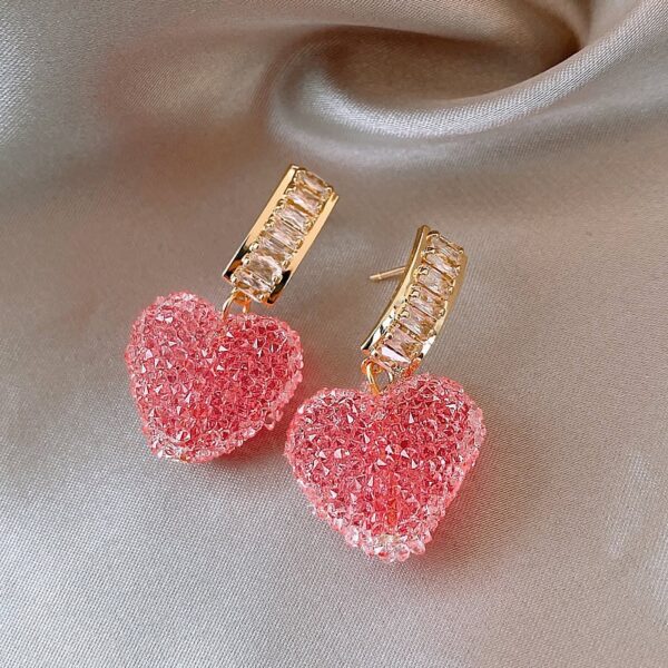 Sugar Coated Gummy Pink Heart Shape Earrings