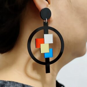 Mirror Acrylic Mosaic Earrings