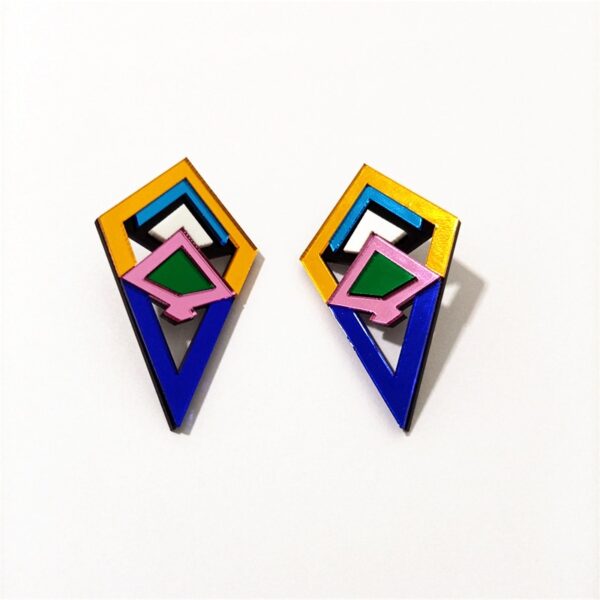 Geometric Multicolor Stud Earrings 5