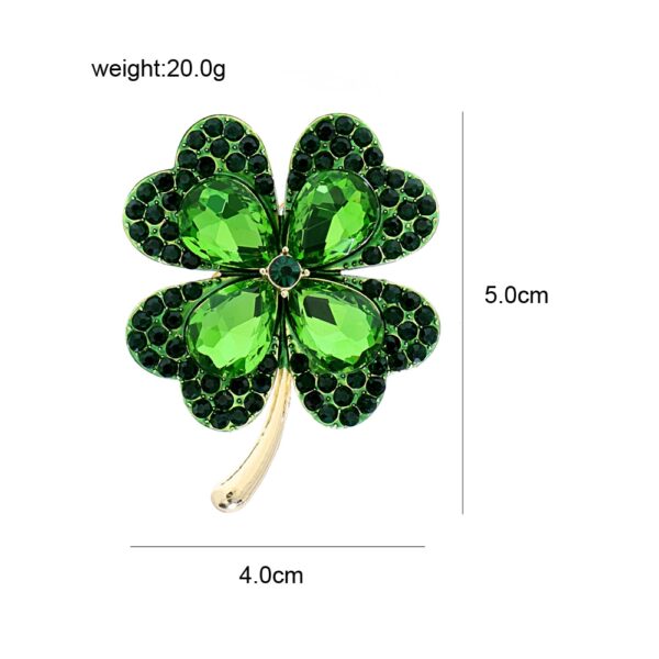 Four Leaf Clover Brooch Pin Badge 2