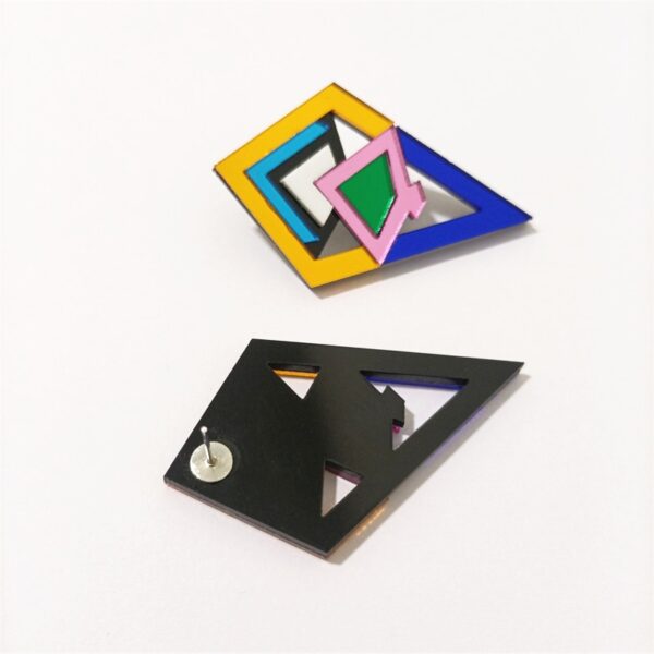 Geometric Multicolor Stud Earrings 2