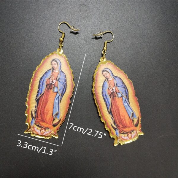 Trendy Virgin Mary Dangle Earrings Size