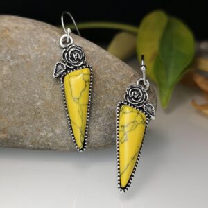 Vintage Triangle Boho Stone Earrings