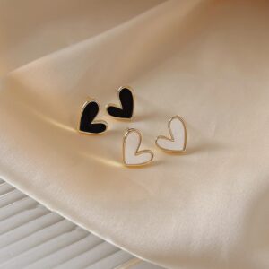French Sweet Romantic Blue Heart-Shaped Small Stud Earrings