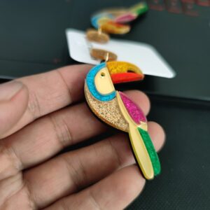 Parrot Head Glitter Earrings