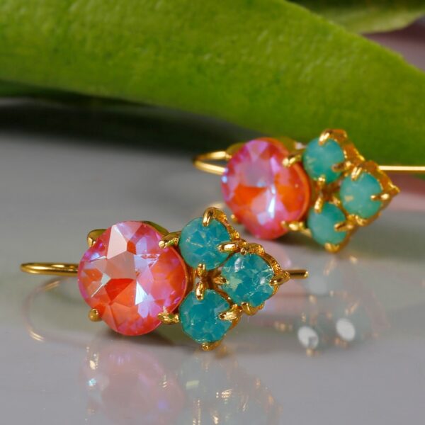 Cute Rainbow Crystal Dangle Earrings 3