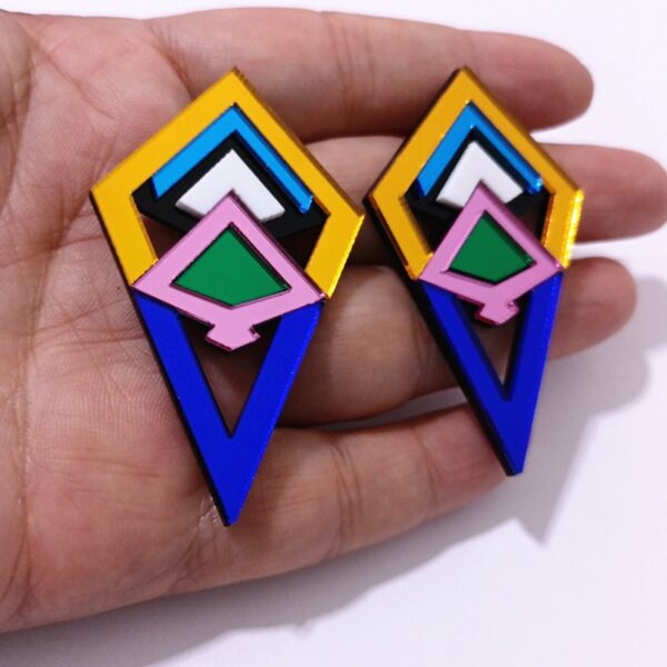 Geometric Multicolor Stud Earrings