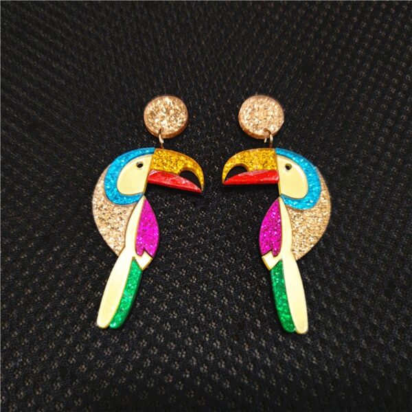 Parrot Head Glitter Earrings 1