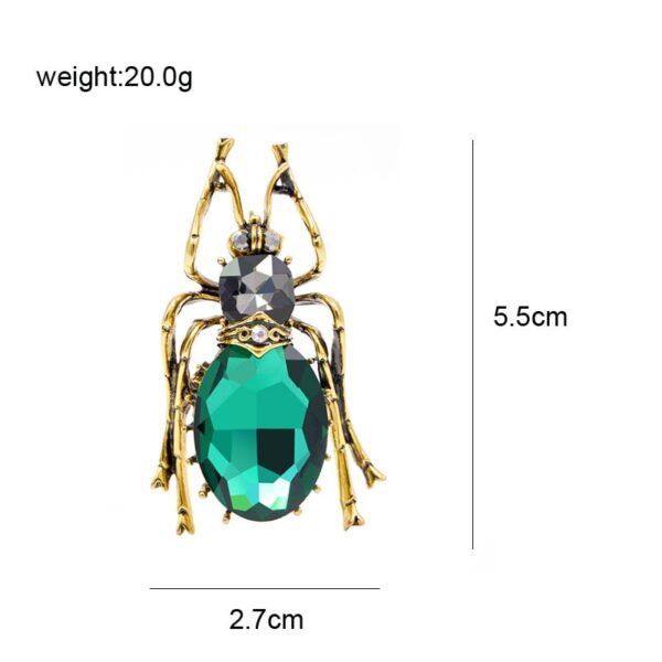 Crystal Large Beetle Brooch Size